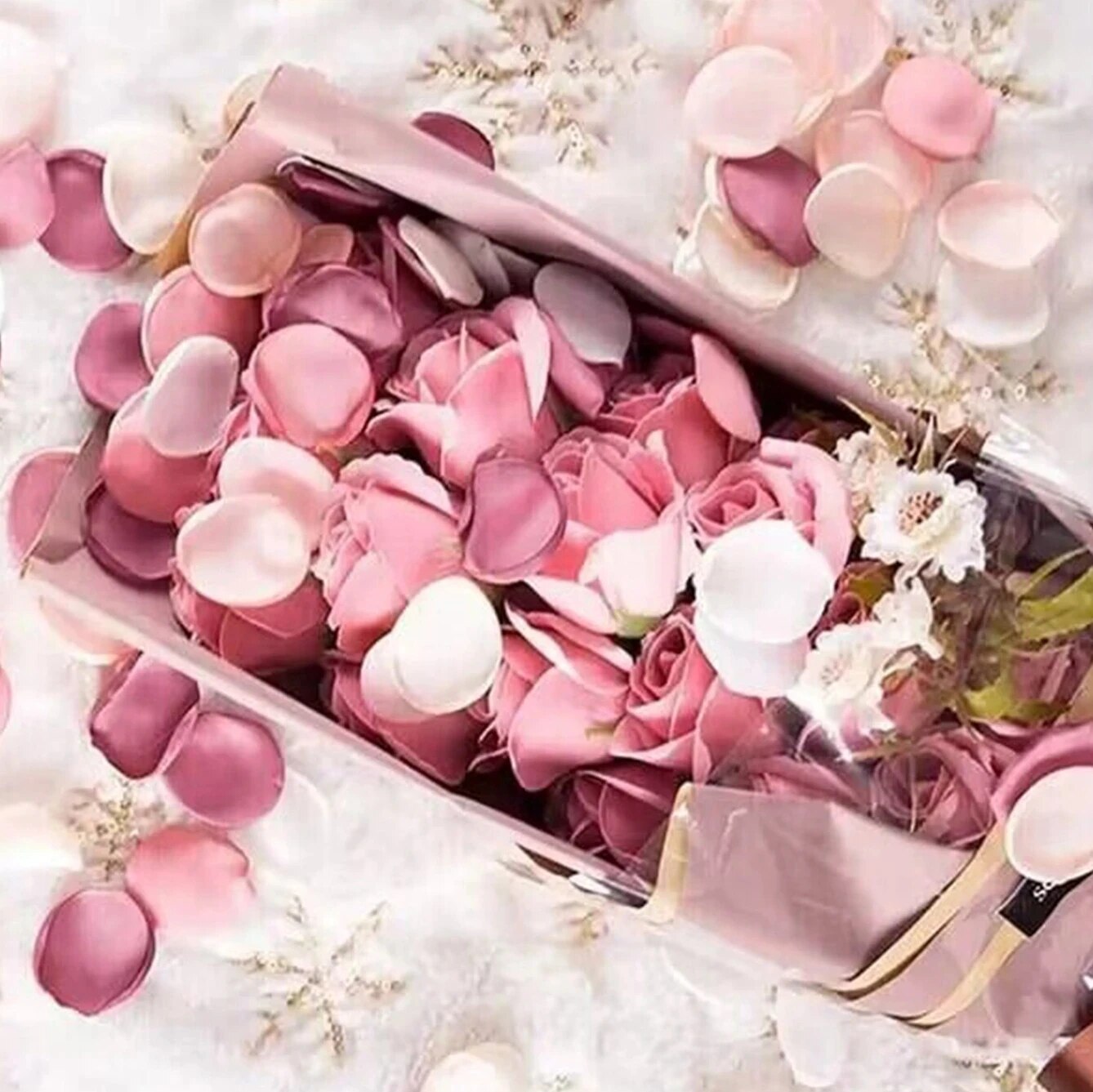 Confetti Cannon Tube - Pétales de roses artificielles en soie,