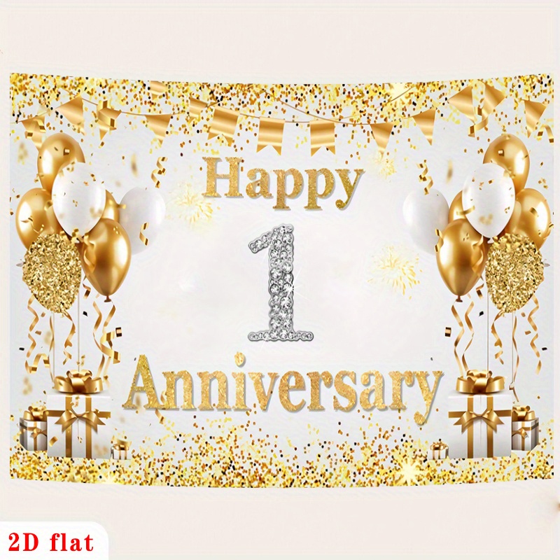 Bannière Murale 2D Dorée et Bl - Party Banner Gold avis et prix