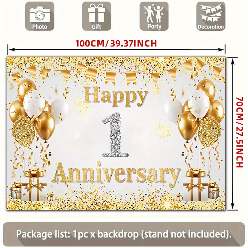 Bannière Murale 2D Dorée et Bl - Party Banner Gold avis et prix