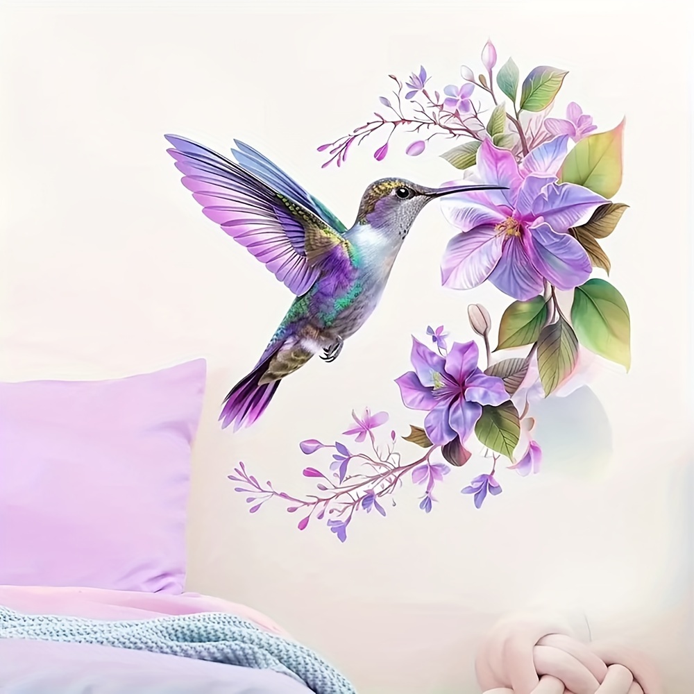 1 autocollant fleur violette e - Flower Wall Panel avis et prix