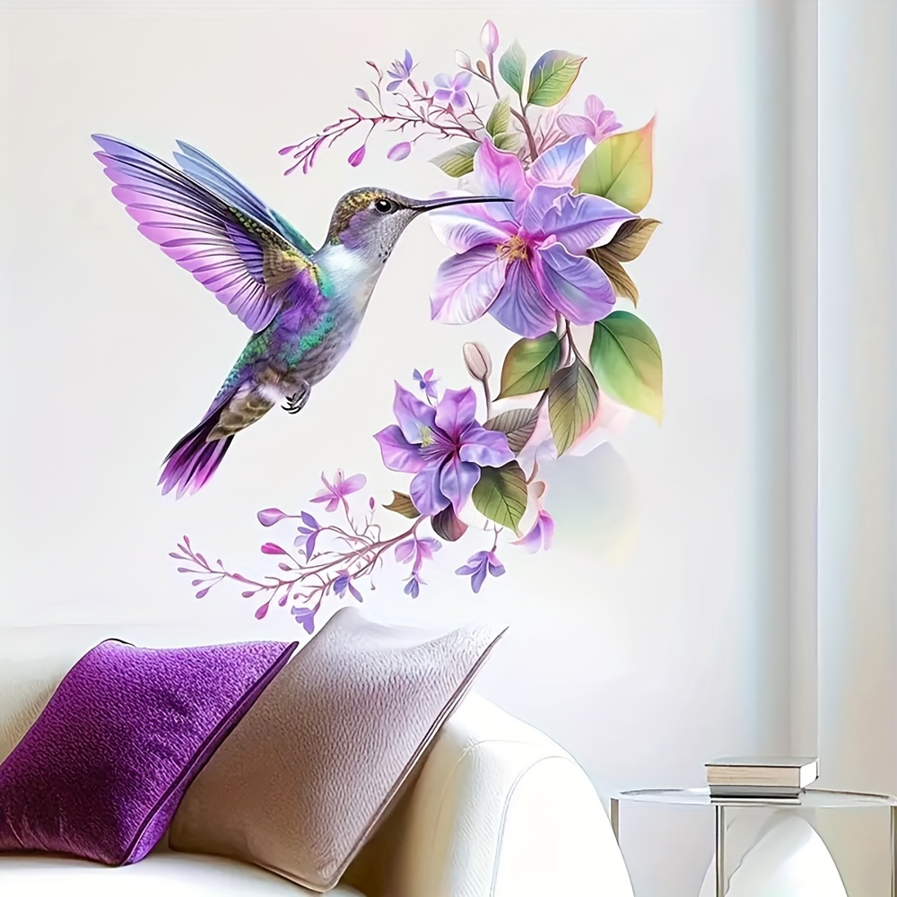 1 autocollant fleur violette e - Flower Wall Panel avis et prix