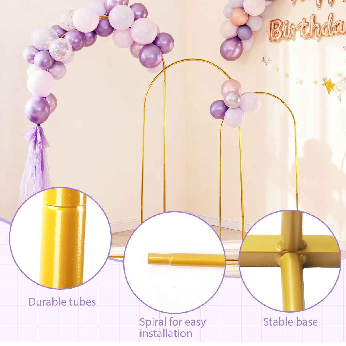 Kits d'arc en métal doré, supp - Balloon Arch Kit avis et prix